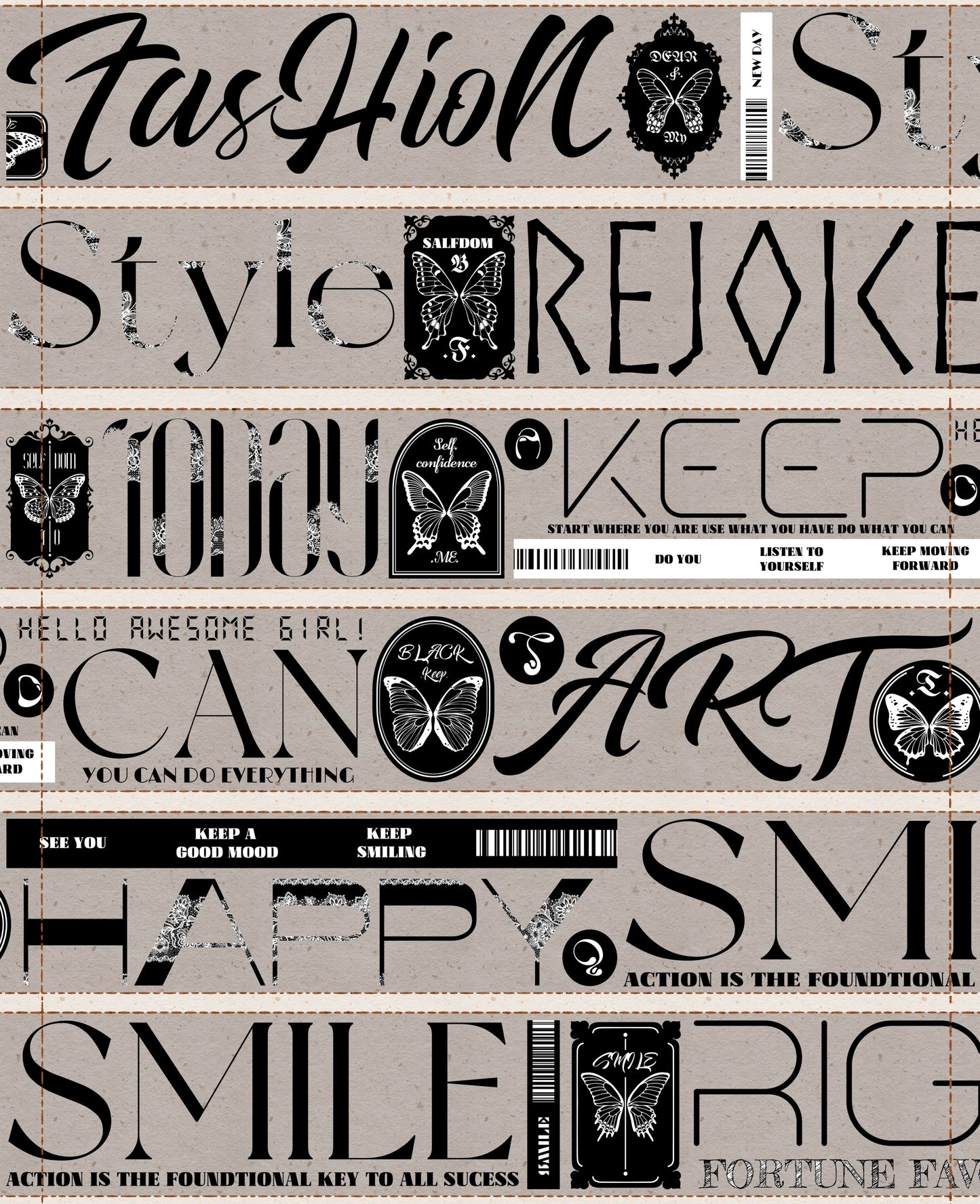 Linlanxi 【Residual Charm and Flowing Light】Original Pre-cut Washi/Pet Tape,New Fashion Retro Wider English Text