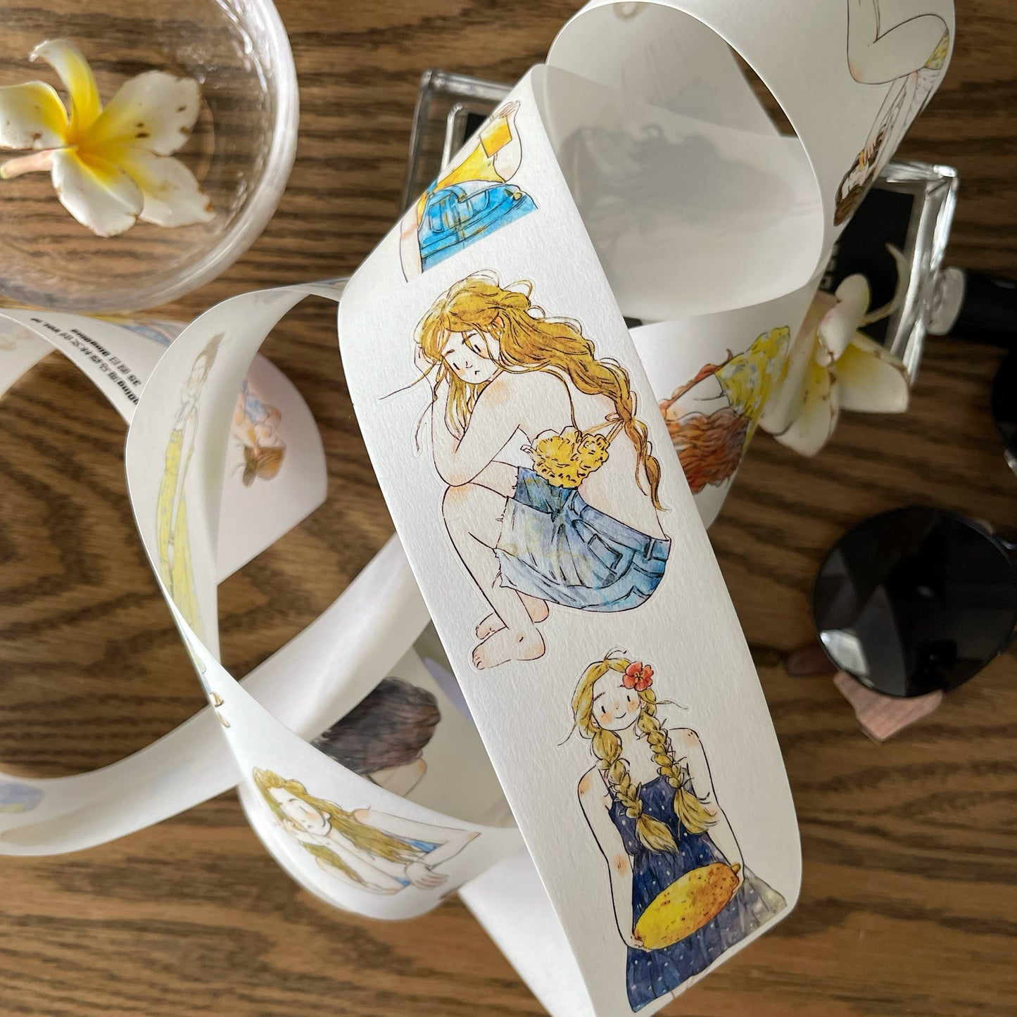 DingDing Vol10【35#Vacation】Original Design Pre-Cut Washi/PET Tape Stickers,for Scrapbook Supplies,Journaling,Junk Journal,Bullet Journal,Planner Stickers