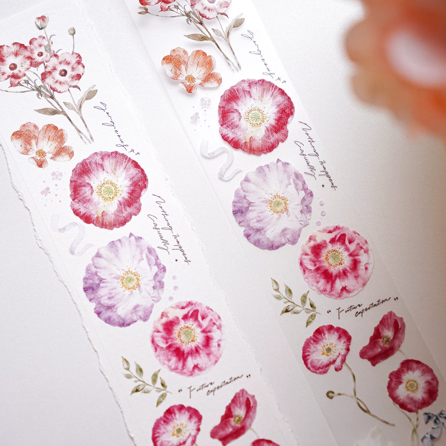 YuanZi Vol7【A Touch of Spring】Orginal Design Washi/Pet Tape Light Retro Flowers Stickers,for Scrapbook Supplies,Scrapbook Tape Stickers,Junk Journal Supplies