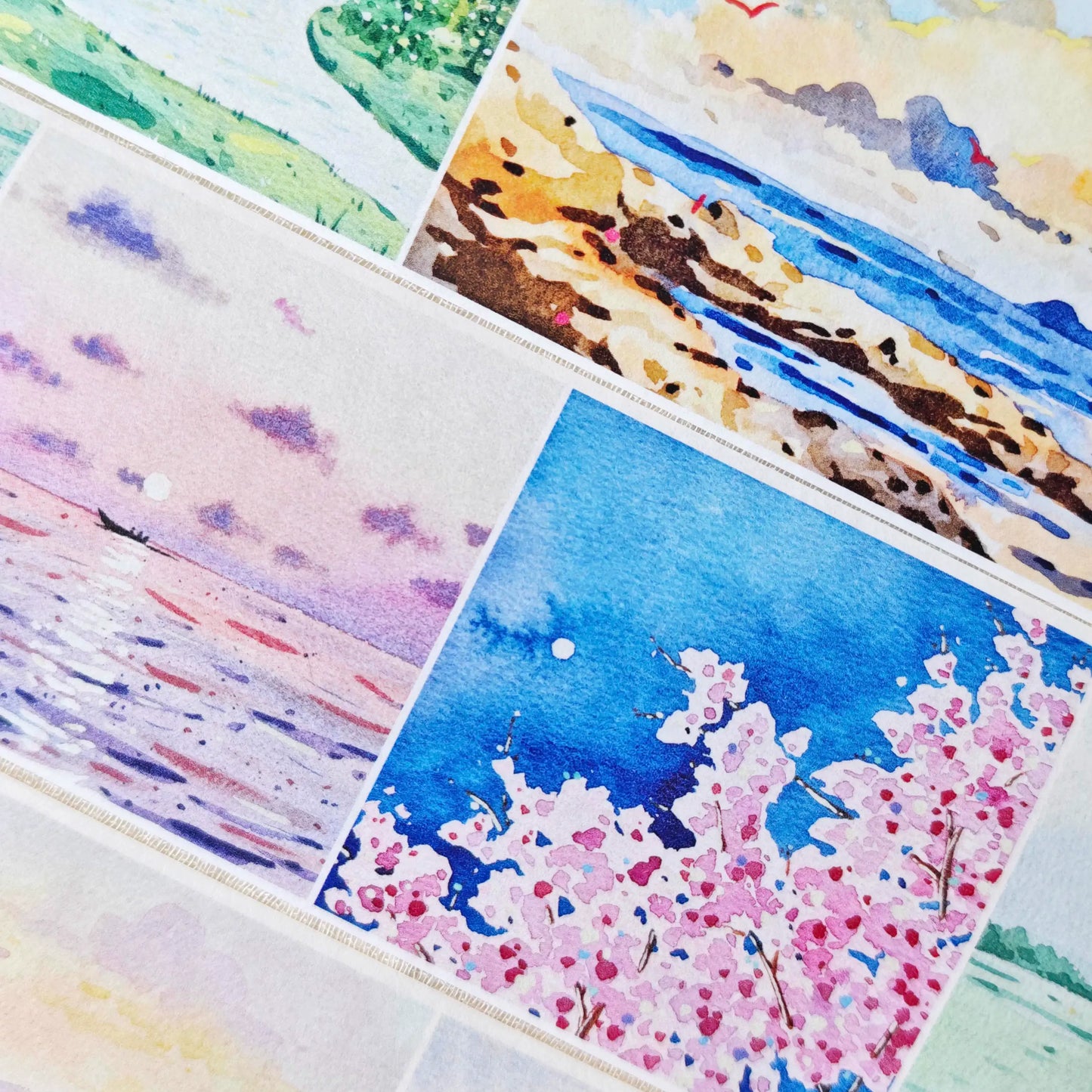 XingXing Vol7【Mountains and Seas Stretch Endlessly】 Pre-cut Light Retro Scene Washi/PET Tape