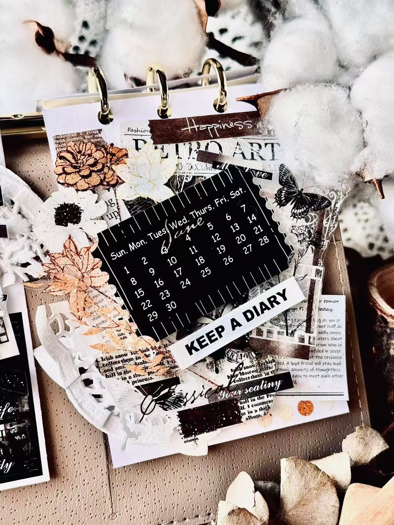 Linlanxi【Hand drawn Flower Collection】 Original New Product Light Retro Bouquet Washi/Pet Tape Long Loop Whole Roll