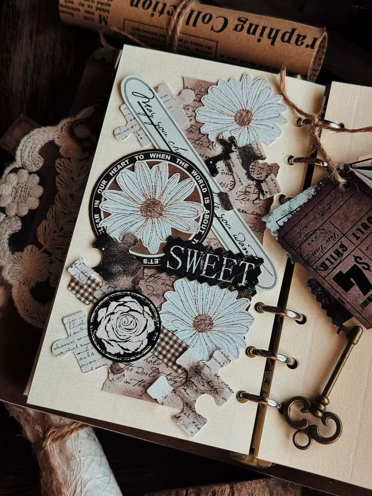 Linlanxi【Ancient Rhyme Paper Seal】Original Design Retro Broken Paper Bookkeeping Washi/Pet Tape