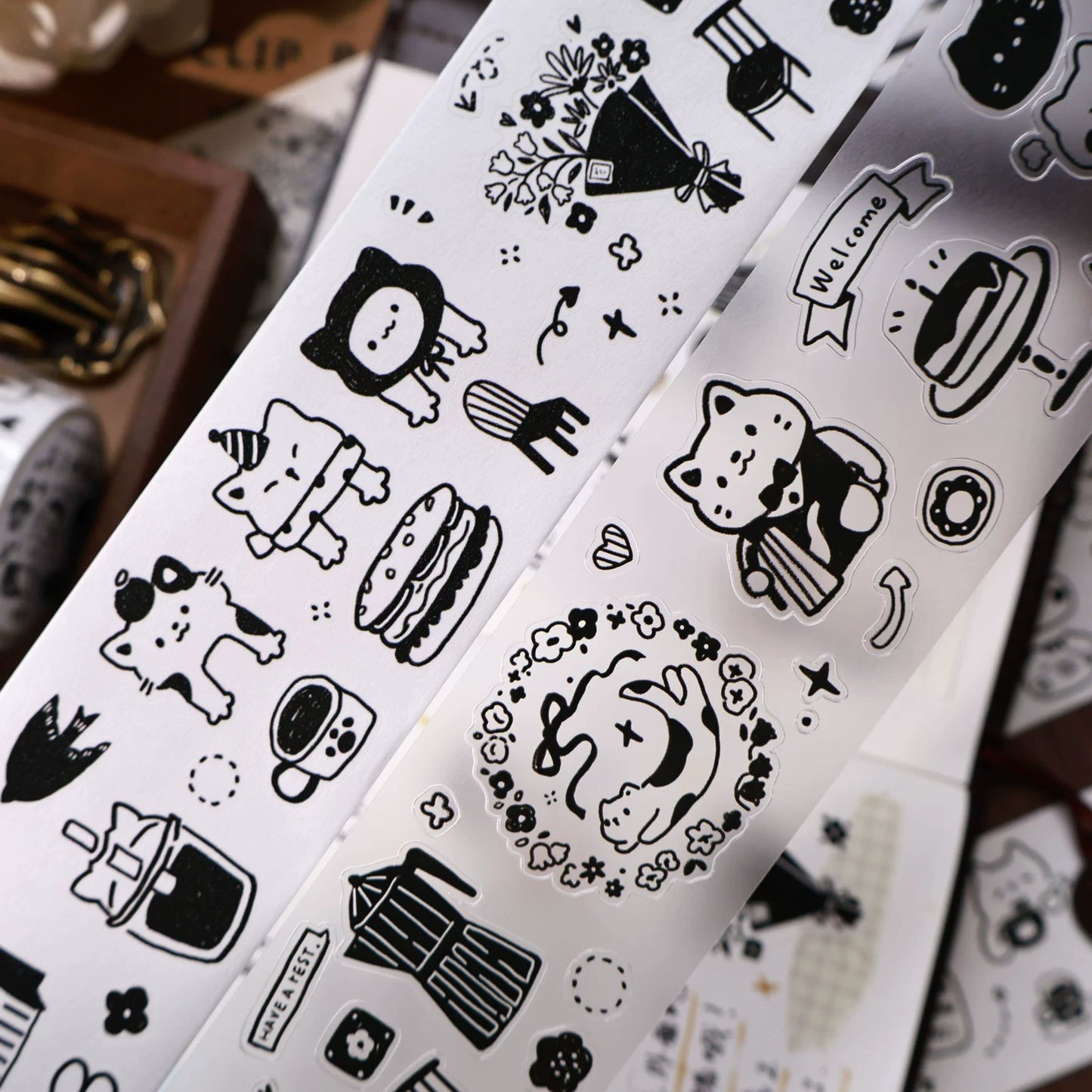 YiEr Minimalist Style Vol4【Cat Cafe Daily】Light Retro Orginal Design Washi Pet Tape Landscape Stickers