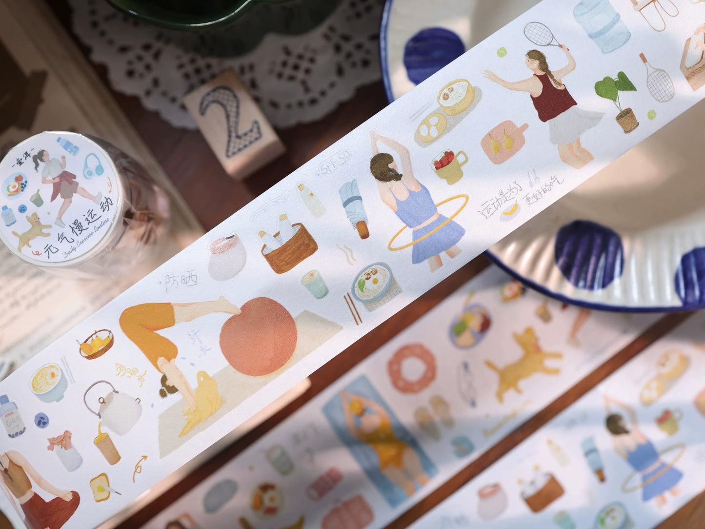 YiEr Vol8【Qi Qi Slow Movement】Salt Series Pre-cut Orginal Design Washi Tape and PET Stickers