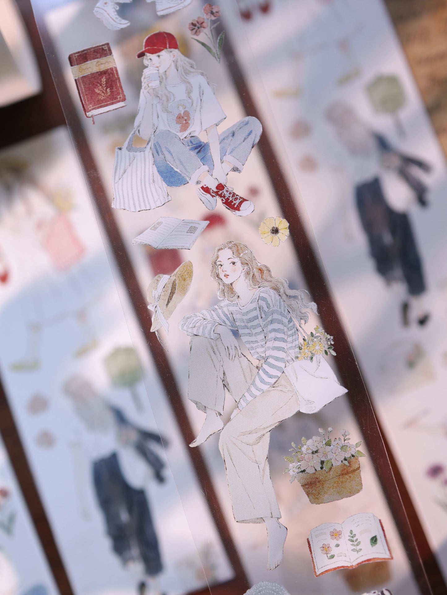 YiEr Vol17【Girl's Notebook】Kiss-cut Character Washi Tape and PET Stickers