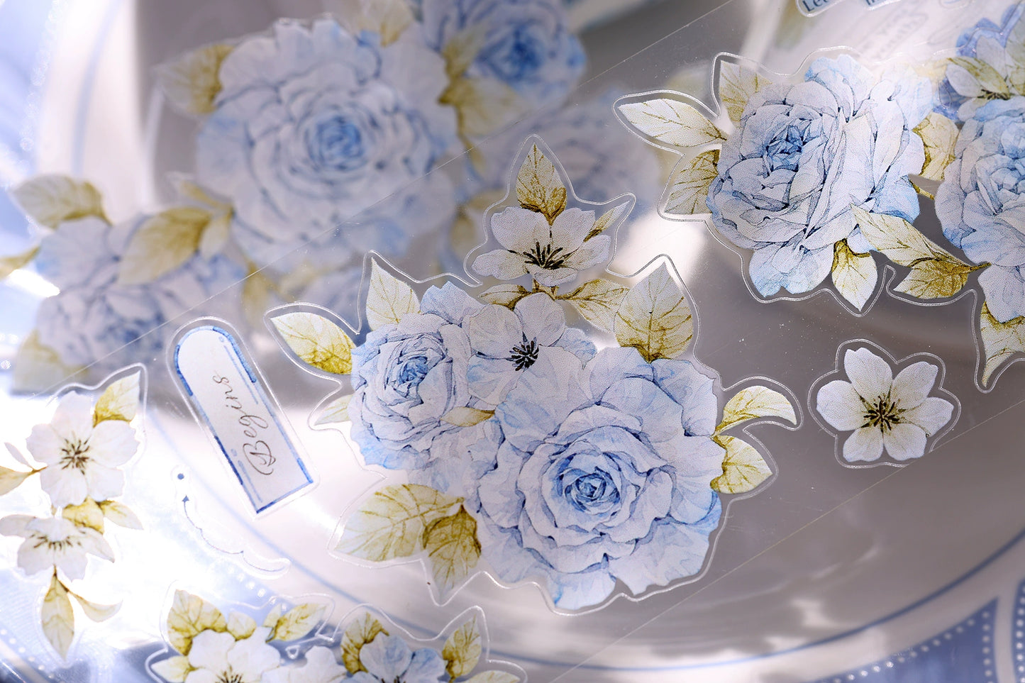 XiaoBaiJia【Jian Shi Blue】Light Retro Orginal Design Washi Pet Tape Landscape Stickers