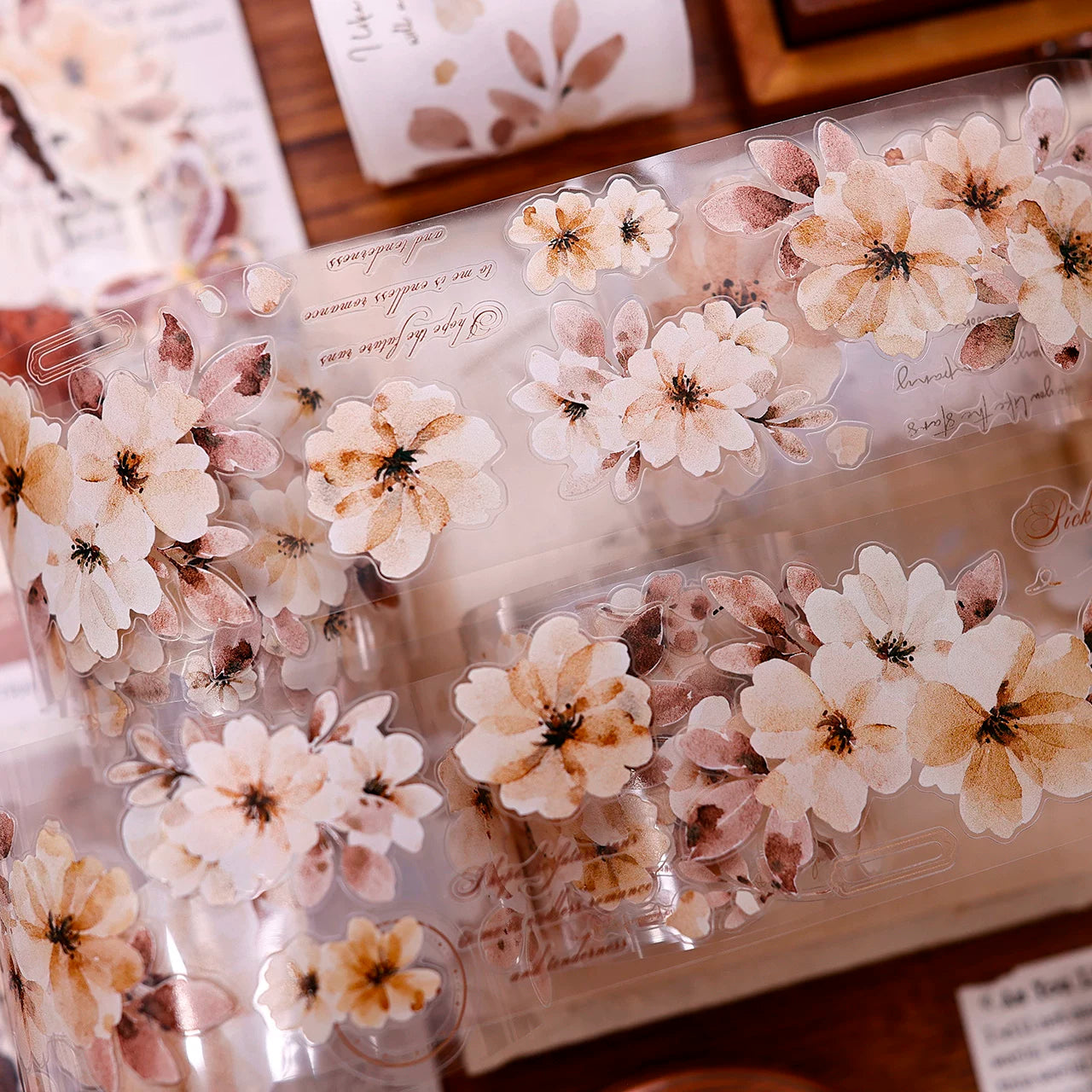 XiaoBaiJia Salt Series【Warm Yellow Fragrant Branches】Pre-cut Orginal Design Washi/Pet Tape Light Retro Stickers