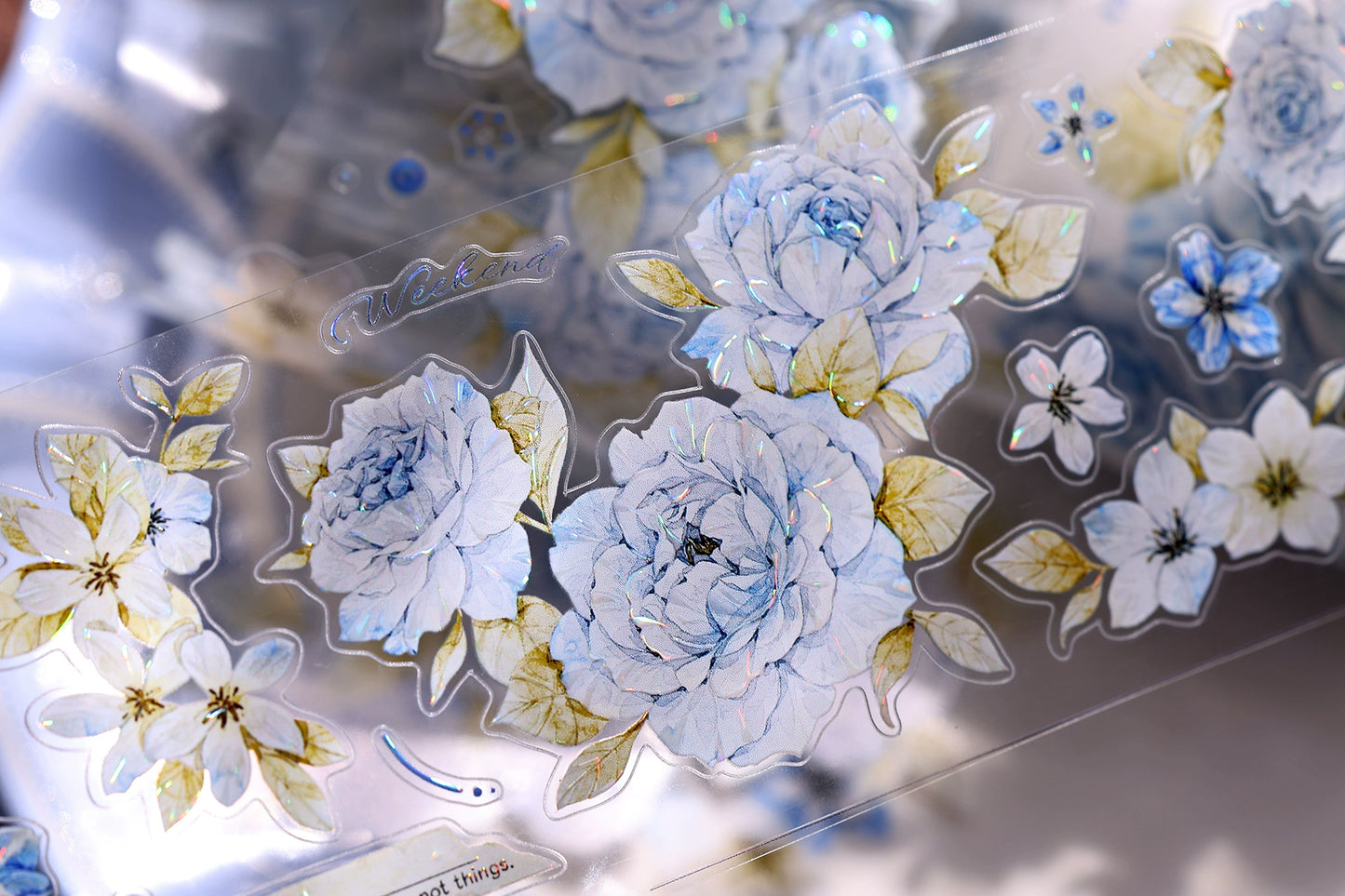 XiaoBaiJia【Jian Shi Blue】Light Retro Orginal Design Washi Pet Tape Landscape Stickers