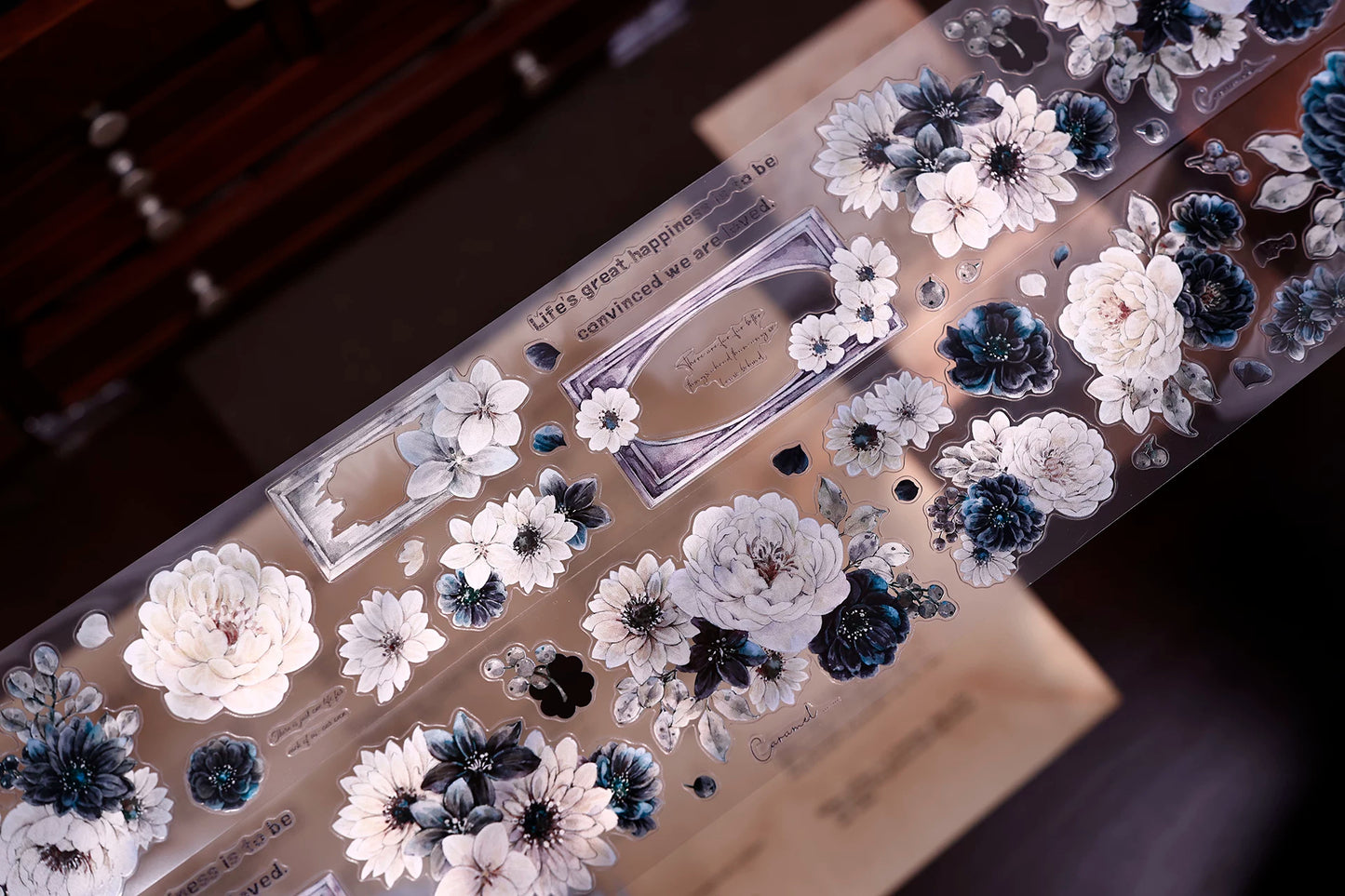 XiaoBaiJia【Old Color Floral Traces】Pre-cut Floral Orginal Design Taiwan Washi Pet Tape Light Retro Stickers