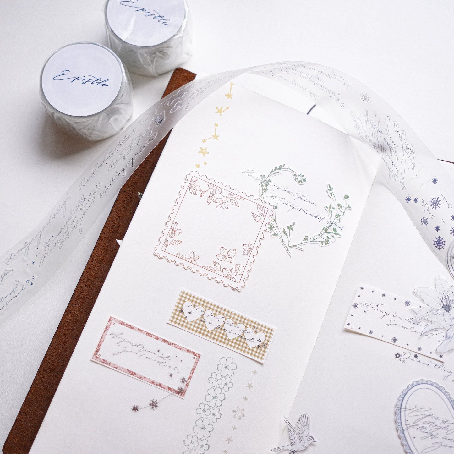 Yuanzi-Jennyuanzi【Epistle】Pre-cut English Text Hot Silver Washi PET Tape