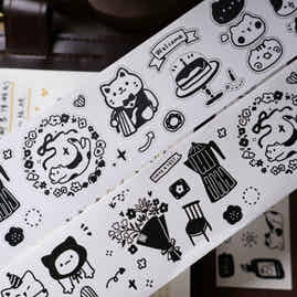 YiEr Minimalist Style Vol4【Cat Cafe Daily】Light Retro Orginal Design Washi Pet Tape Landscape Stickers