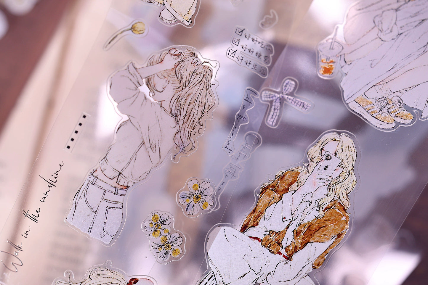 XiaoBaiJia Minimalist Style【Free Wind】Light Retro Orginal Design Washi Pet Tape Landscape Stickers