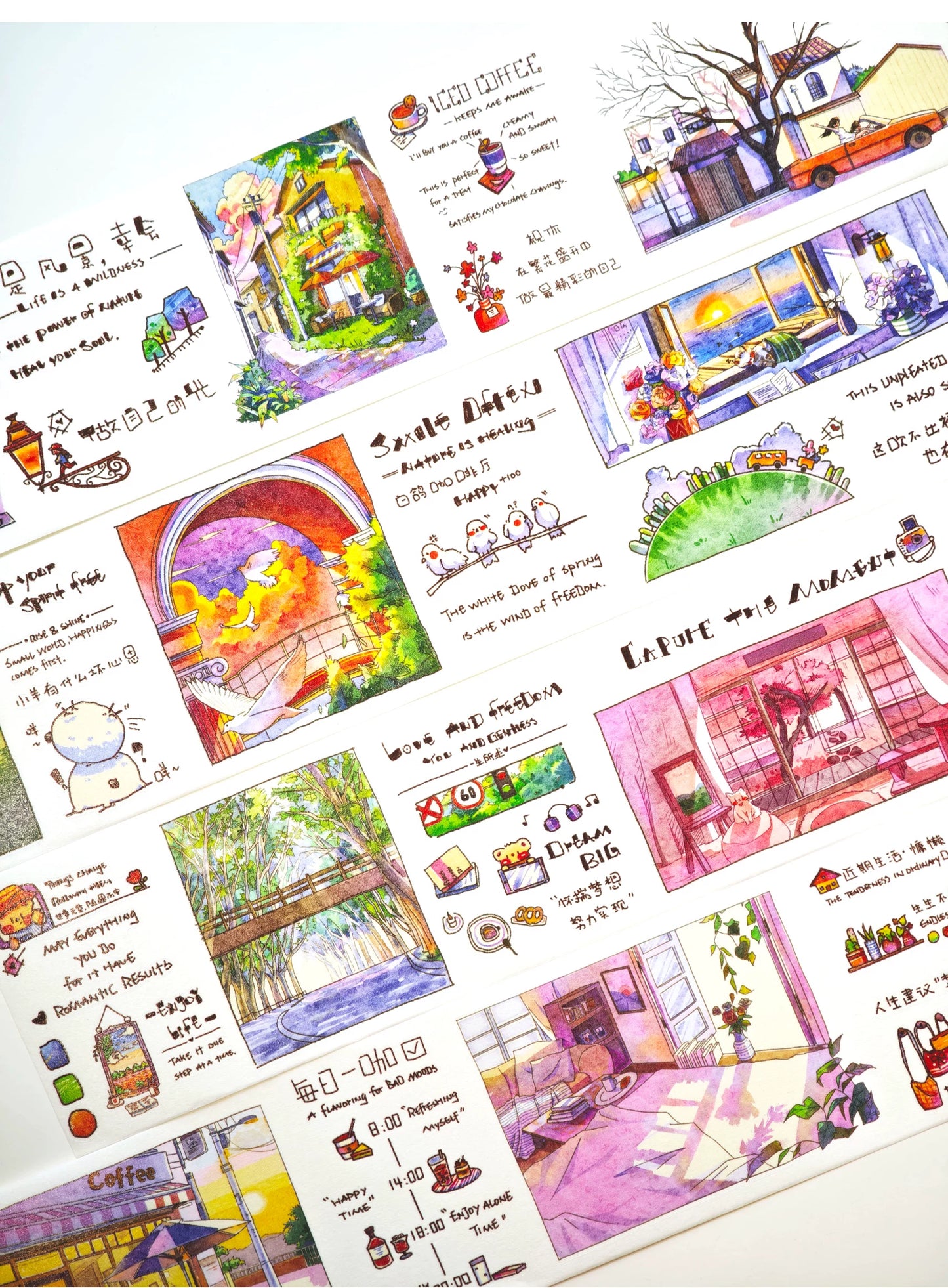 XingXing【Little Bliss】 Pre-cut Salt Based Warm Healing Scene Washi/PET Tape