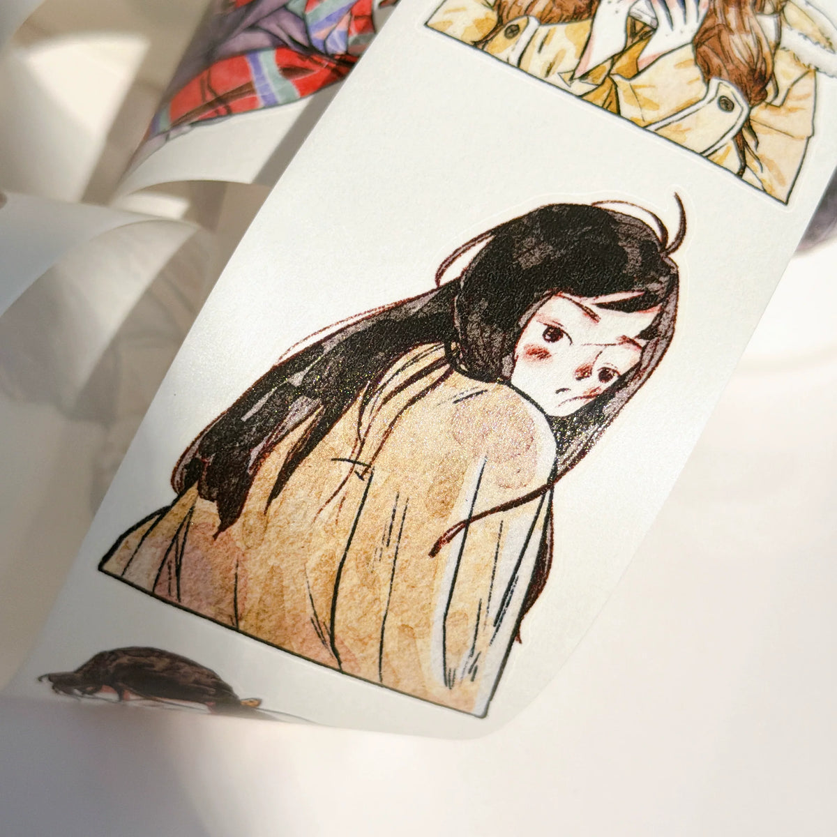 Kaixiaoxun Vol14【Small Avatar】 Pre-Cut Long Loop Washi/Matte PET Tape for Scrapbook Supplies,Junk Journal Supplies