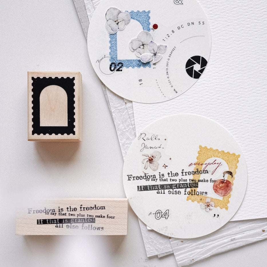 Yuanzi Vol7【Text Primer Series】Upgraded Rubber Retro Maple Stamp for Washi Tape