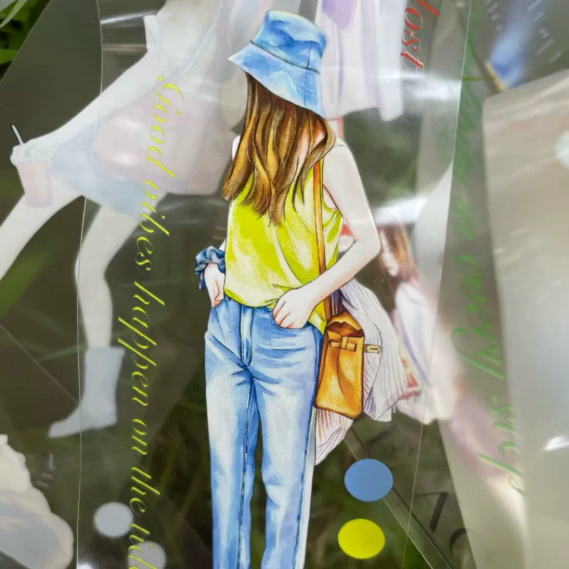 ZaoZao Vol1【Thousand Suns】Original Design Kiss-Cut Washi PET Tape Stickers,for Scrapbook Supplies,Journaling,Junk Journal,Bullet Journal,Planner Stickers