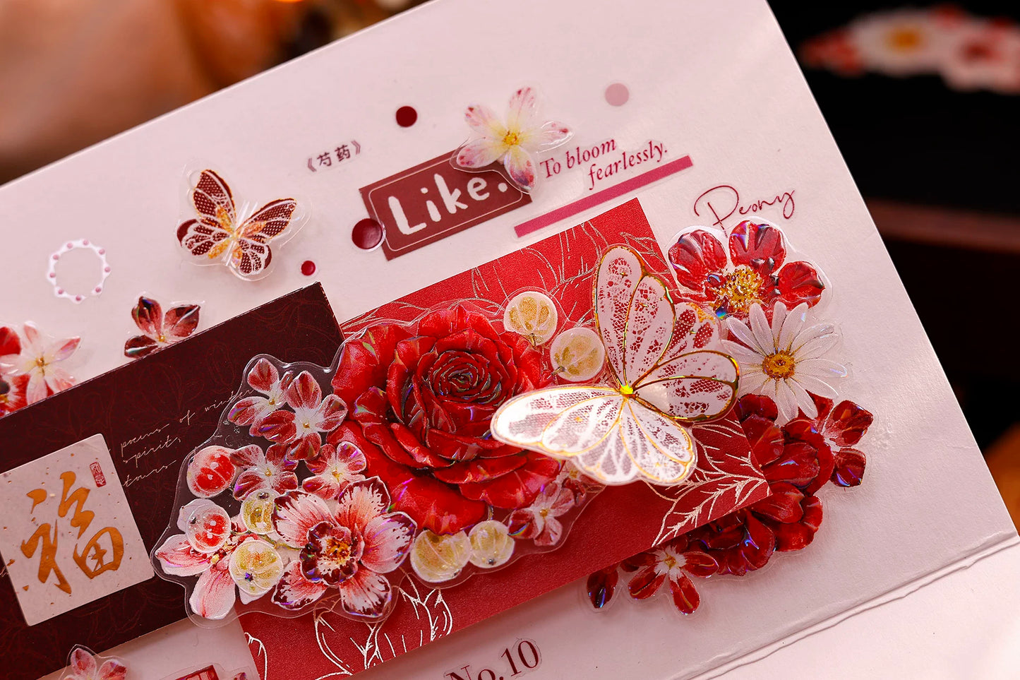 XiaoBaiJia Salt Series【Red Fruit Fragrance】Orginal Design Kiss-cut Washi/Pet Floral Tape Light Retro Landscaping Stickers