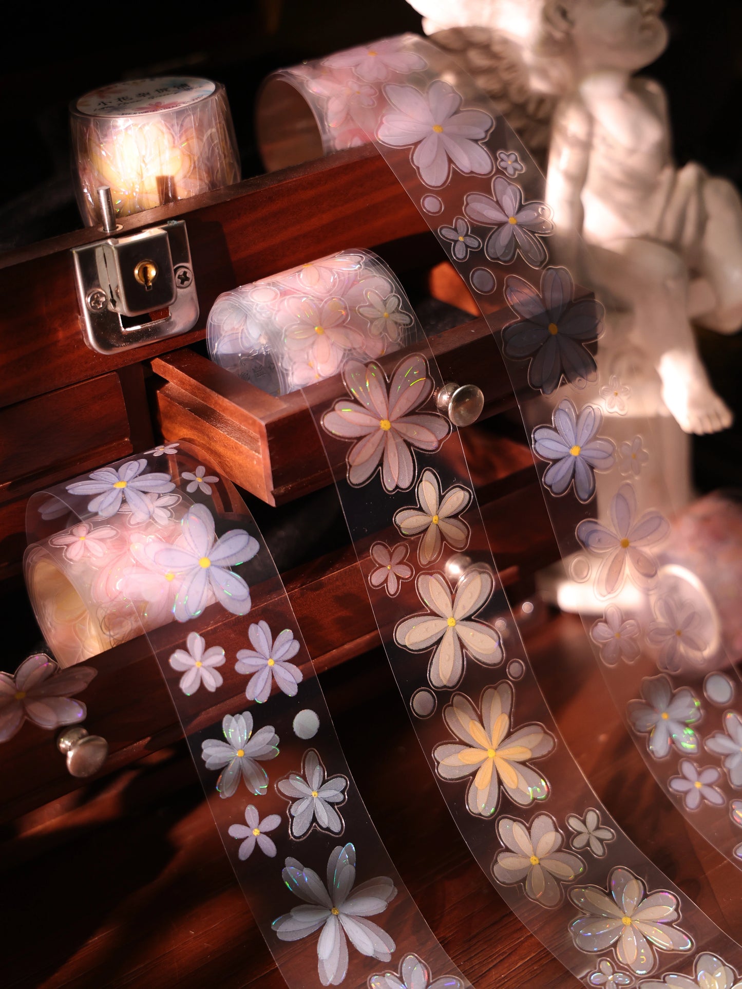 YiEr Vol17【Little Flower Grocery Store】Kiss-cut Light Retro Floral Washi Tape and PET Stickers