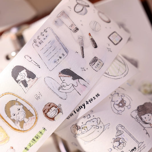 XiaoBaiJia Minimalist Style【Daily Affairs】Light Retro Orginal Design Washi Pet Tape Landscape Stickers