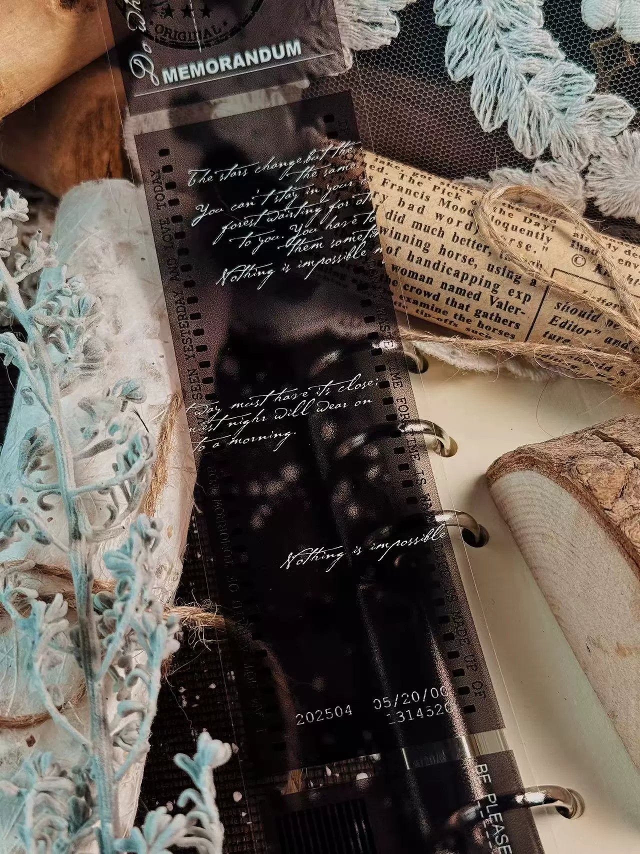 Linlanxi【Plain Semi Transparent Sticky Notes】Original Design Black and White Half Transparent Memo Washi/Pet Tape