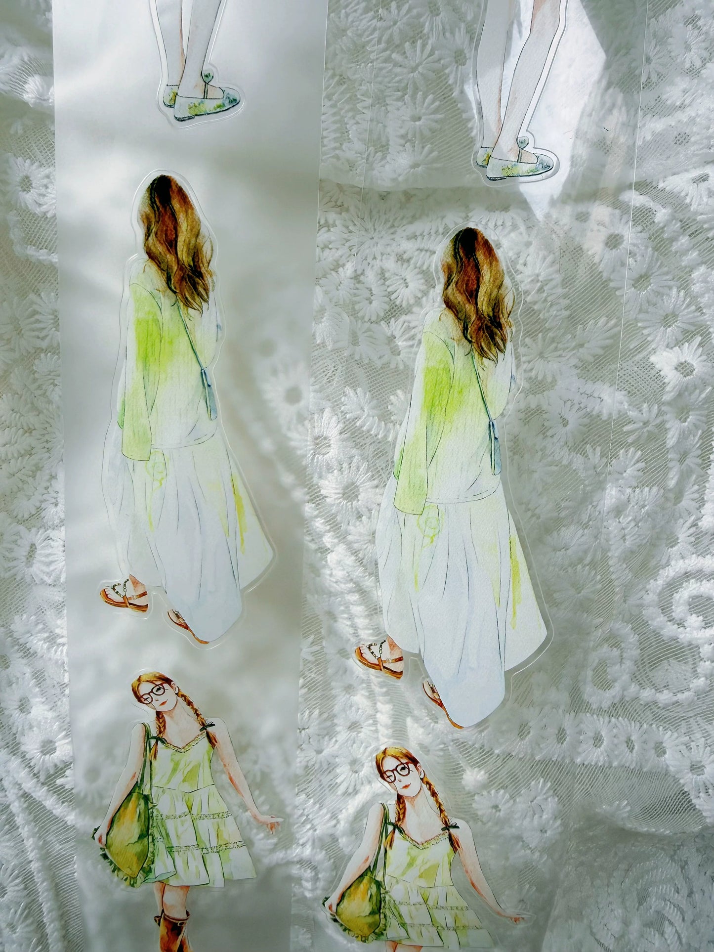 ZaoZao Vol4【XinXin】Original Design Kiss-Cut Washi PET Tape Stickers,for Scrapbook Supplies,Journaling,Junk Journal,Bullet Journal,Planner Stickers