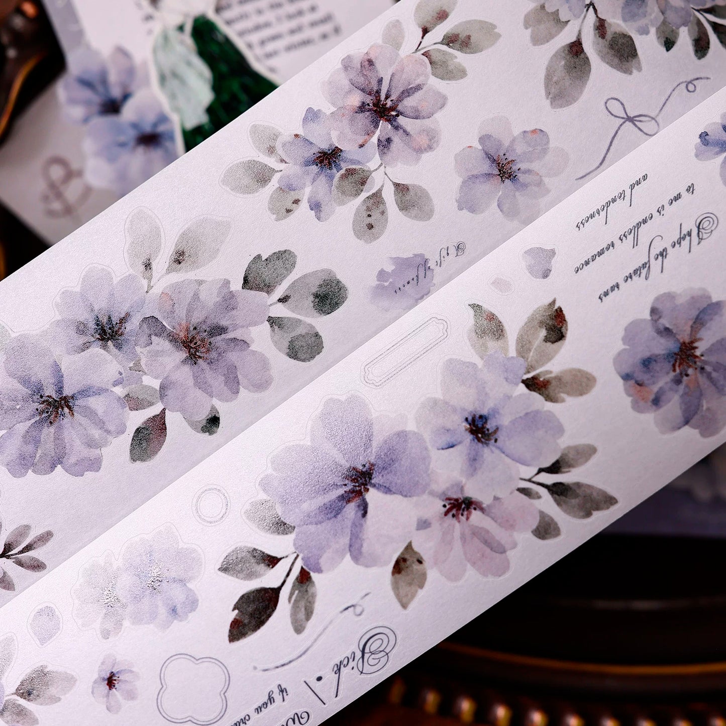 XiaoBaiJia Salt Series【Fog Blue Dense Branches】Pre-cut Orginal Design Washi/Pet Tape Light Retro Stickers