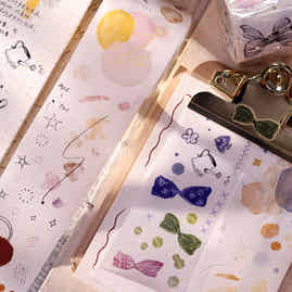 XiaoBaiJia Minimalist Style【Small Decoration】Light Retro Orginal Design Washi Pet Tape Landscape Stickers