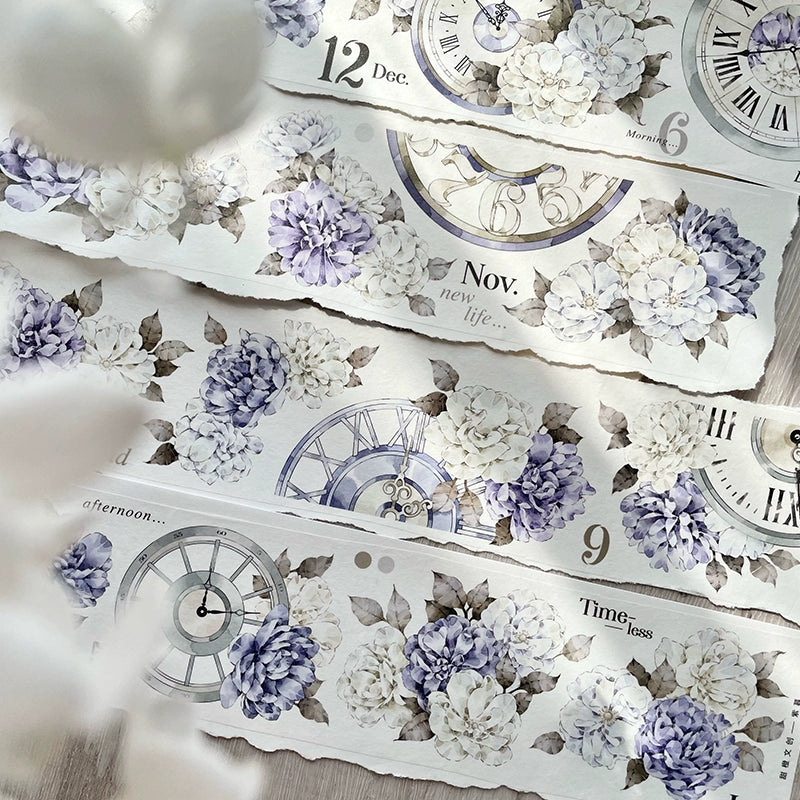 TianCheng-Vol5【Purple Twilight】Floral  Washi/PET Tape,for Scrapbook Supplies,Scrapbook Tape Stickers,Junk Journal Supplies