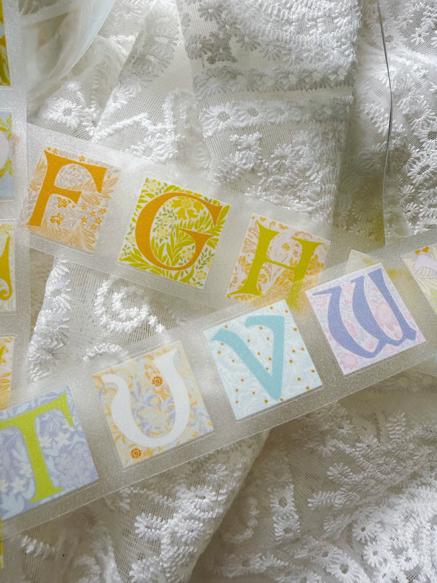 ZaoZao Vol4【Botanical Letter Set】Original Design Kiss-Cut Washi PET Tape Stickers,for Scrapbook Supplies,Journaling,Junk Journal,Bullet Journal,Planner Stickers