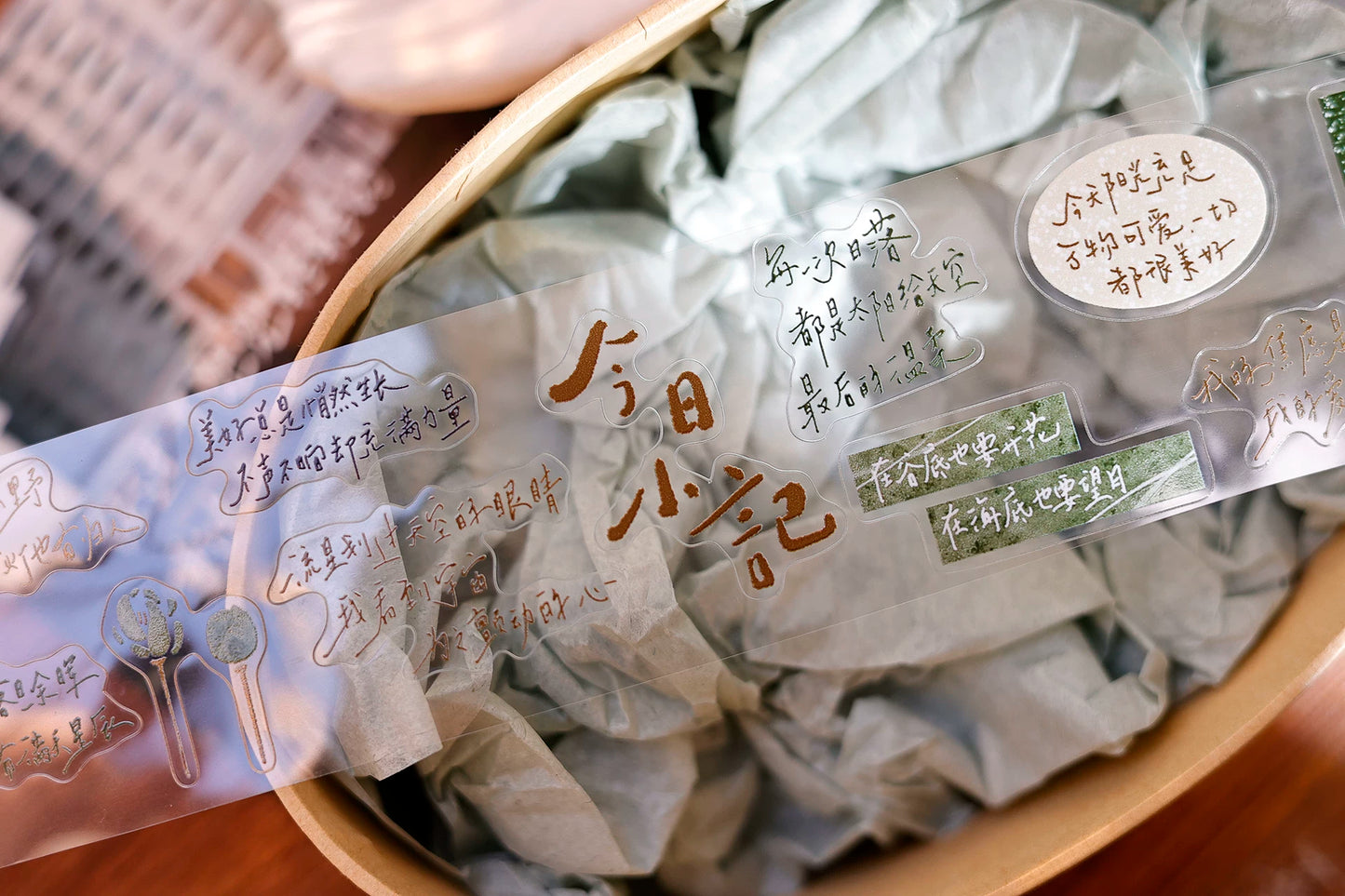 XiaoBaiJia Salt Series【Read Between the Lines】Pre-cut Orginal Design Chinese Text Washi/Pet Tape Light Retro Stickers