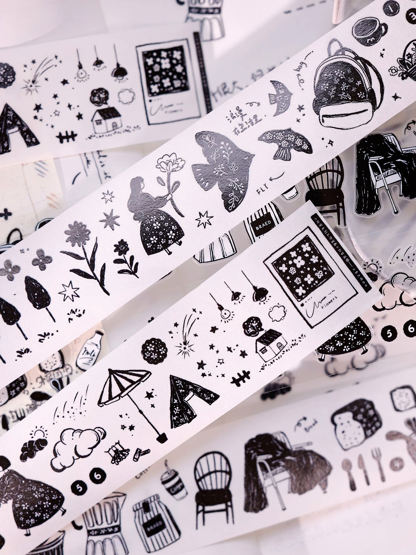 XiaoBaiJia Salt Series【Plain Color Painting】Pre-cut Orginal Design Mall Figures Embellish Washi/Pet Tape Light Retro Stickers