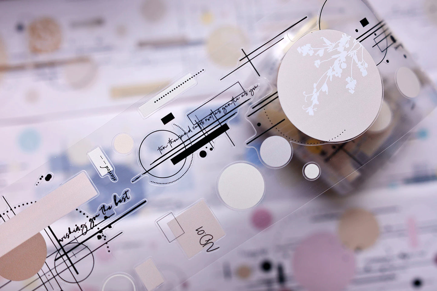 XiaoBaiJia Salt Series【Color Circle Collection】Pre-cut Orginal Design Washi/Pet Tape Light Retro Stickers