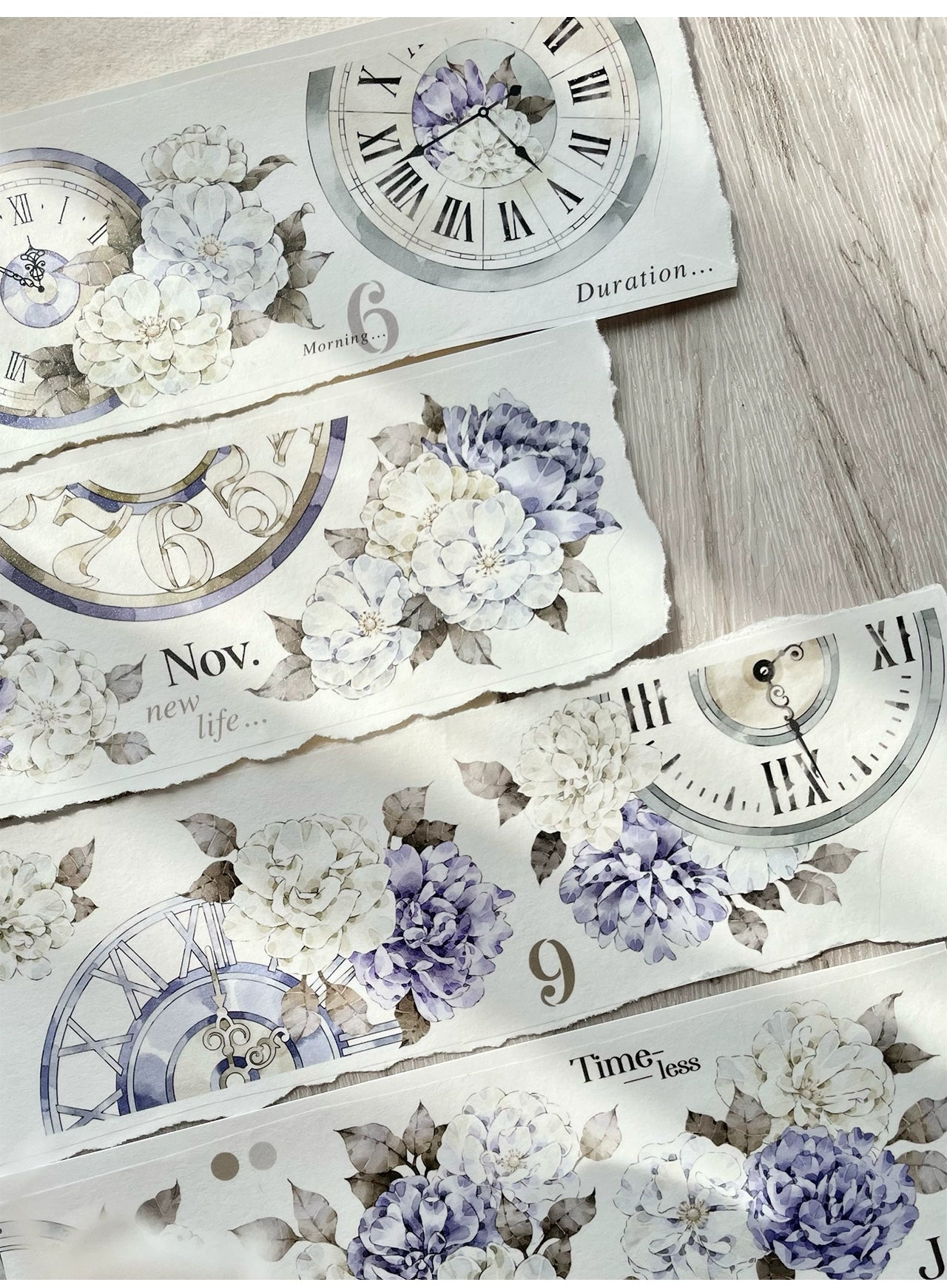 TianCheng-Vol5【Purple Twilight】Floral  Washi/PET Tape,for Scrapbook Supplies,Scrapbook Tape Stickers,Junk Journal Supplies