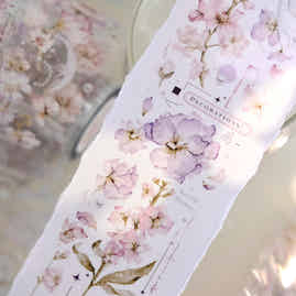 QueBanCha Vol4【Floating Dream Flower Shop】Orginal Design Washi/Pet Tape Light Retro Landscaping Stickers,for Scrapbook Supplies,Scrapbook Tape Stickers,Junk Journal Supplies