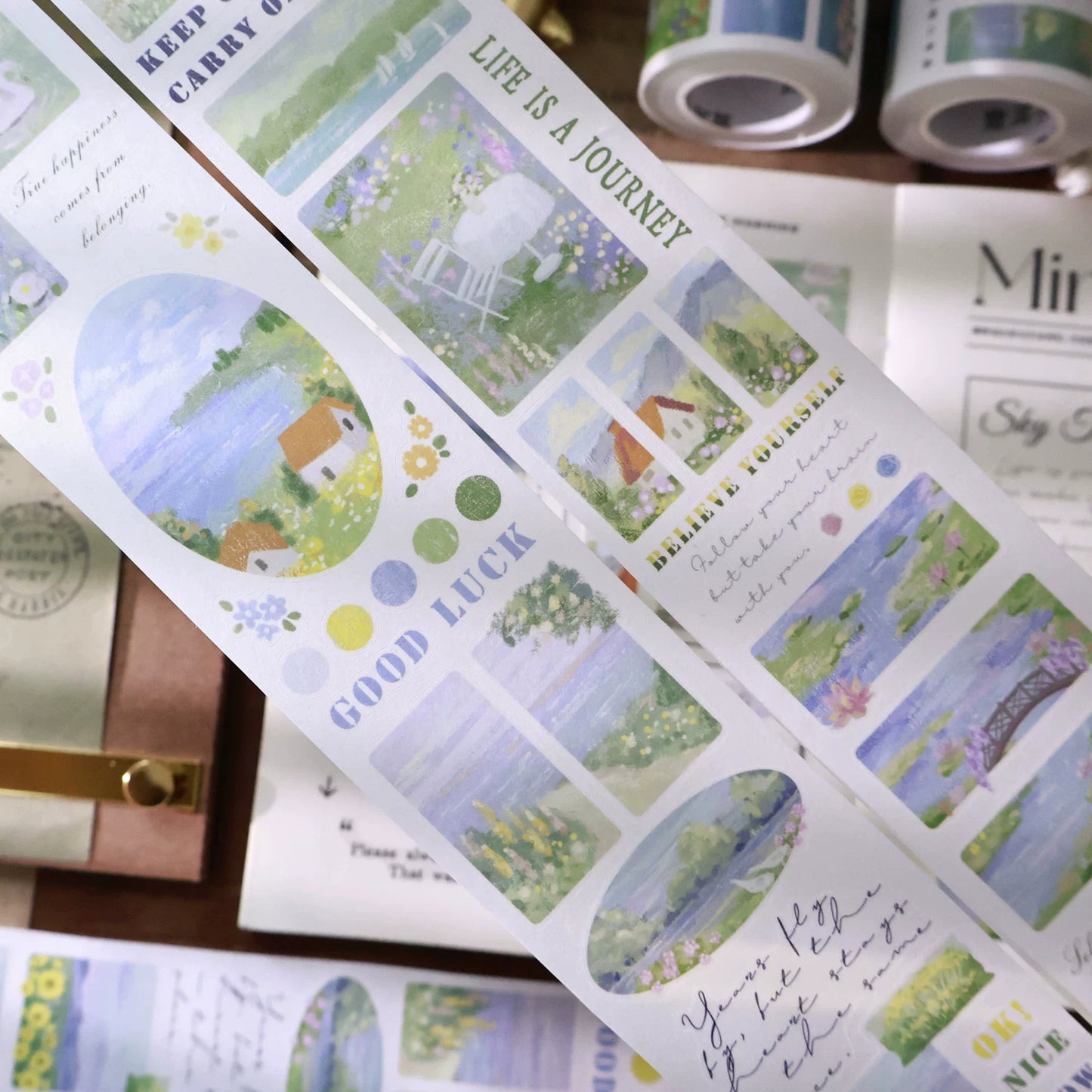 YiEr Minimalist Style Vol4【Artistic Language】Pre-cut Light Retro Orginal Design Washi Pet Tape Landscape Stickers