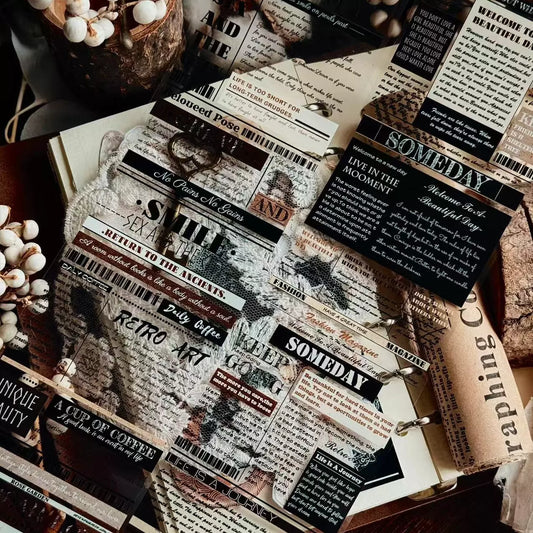 Linlanxi 【Herben Supplement】Original  Washi/Pet Tape - New Fashion Retro Wider English Counted Tape