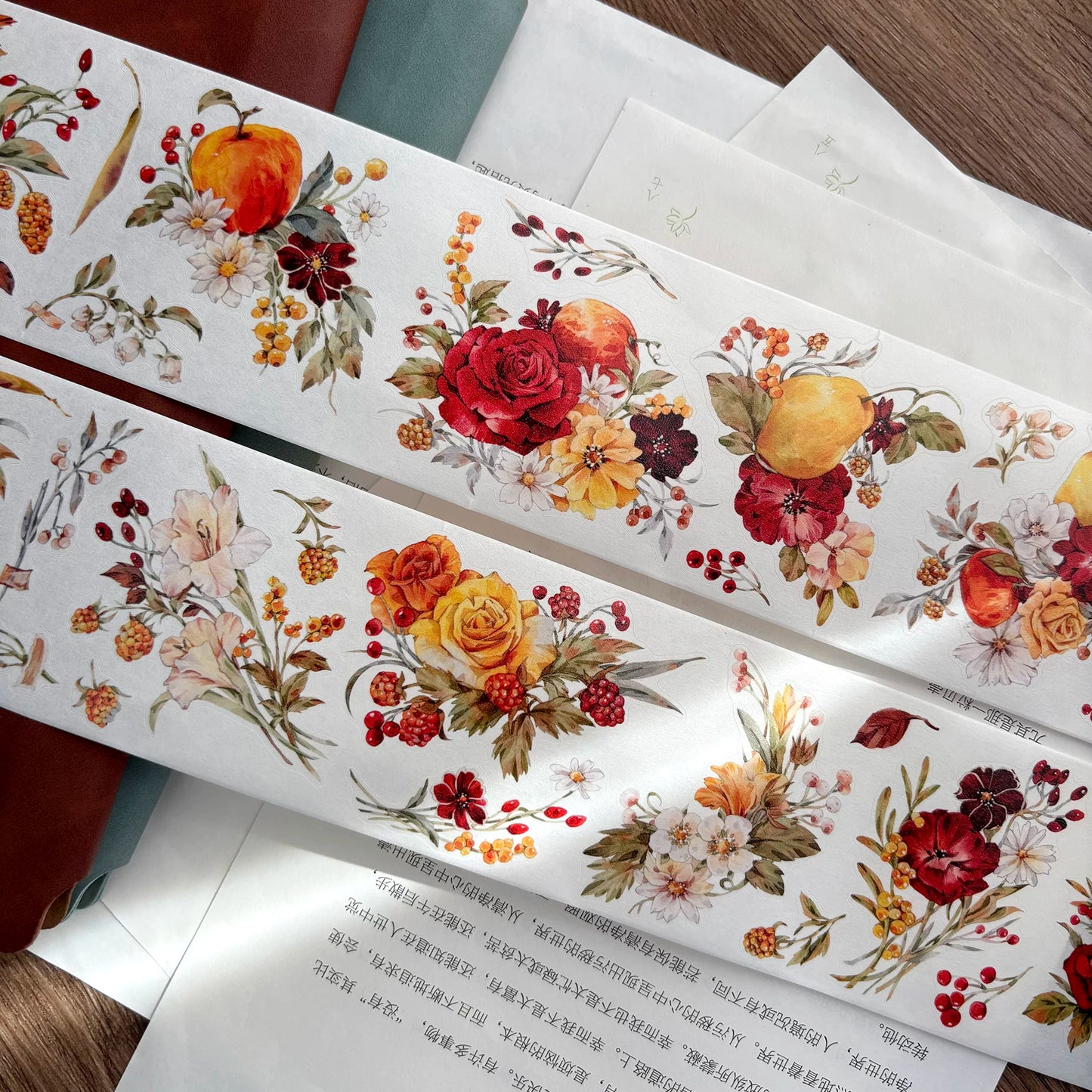 ZiYuanSu Vol15【Falling Fragrance】Kiss-cut Floral Washi Tape and PET Stickers