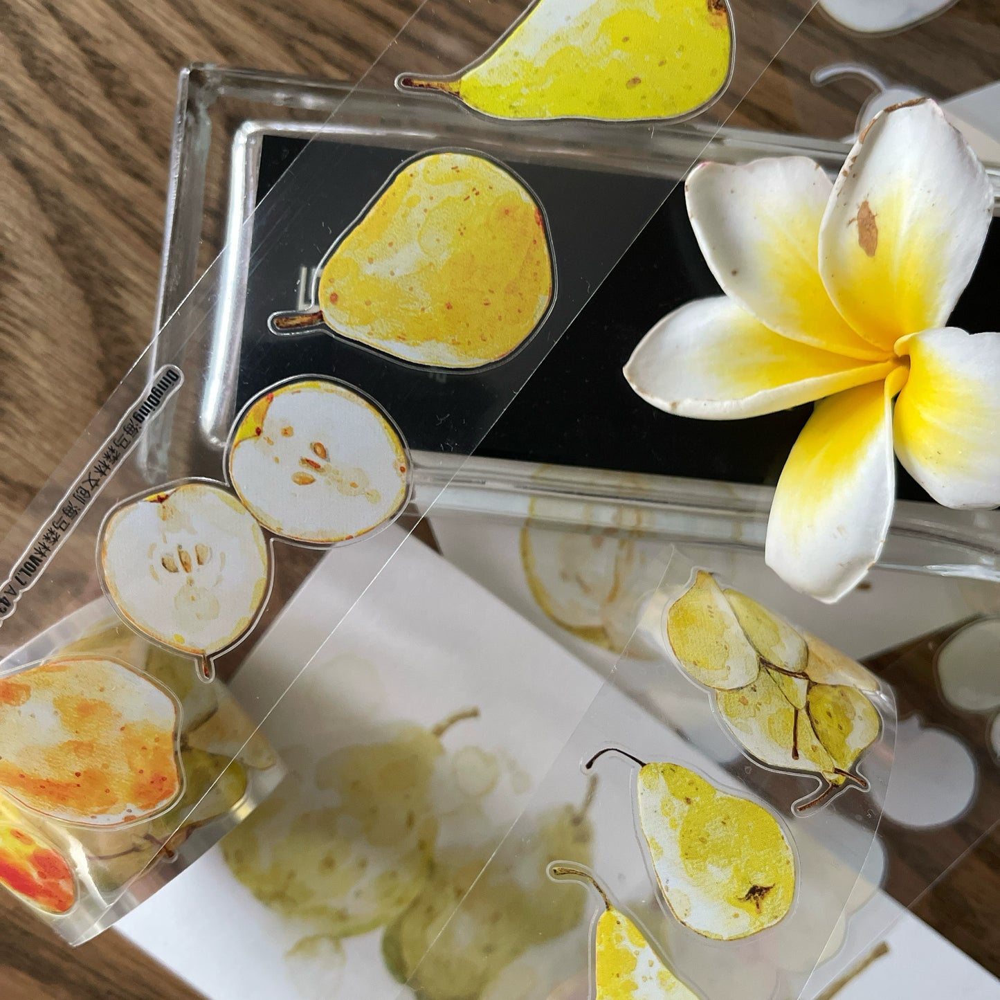 Seahorse Forest Vol7【A43#Big Pear】Original Design Pre-Cut Floral Washi/PET Tape Stickers,for Scrapbook Supplies,Journaling,Junk Journal,Bullet Journal,Planner Stickers