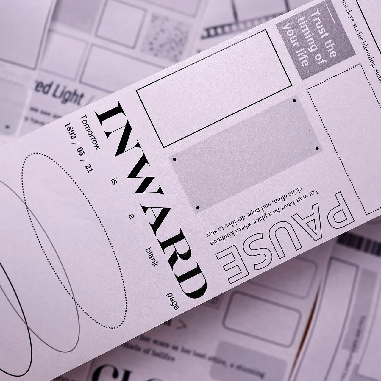 XiaoBaiJia Salt Series【Blank Line Frame】Pre-cut Orginal Design Washi/Pet Tape Light Retro Stickers