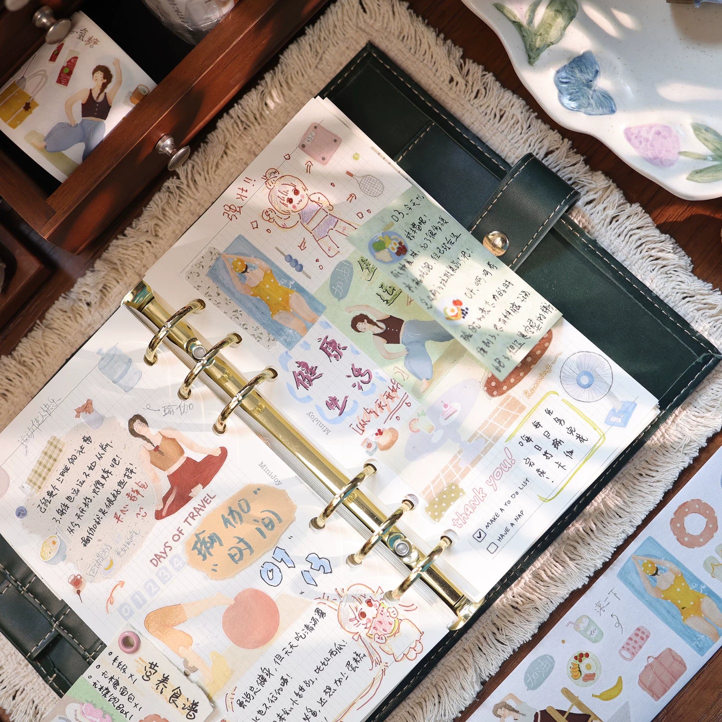 YiEr Vol8【Qi Qi Slow Movement】Salt Series Pre-cut Orginal Design Washi Tape and PET Stickers