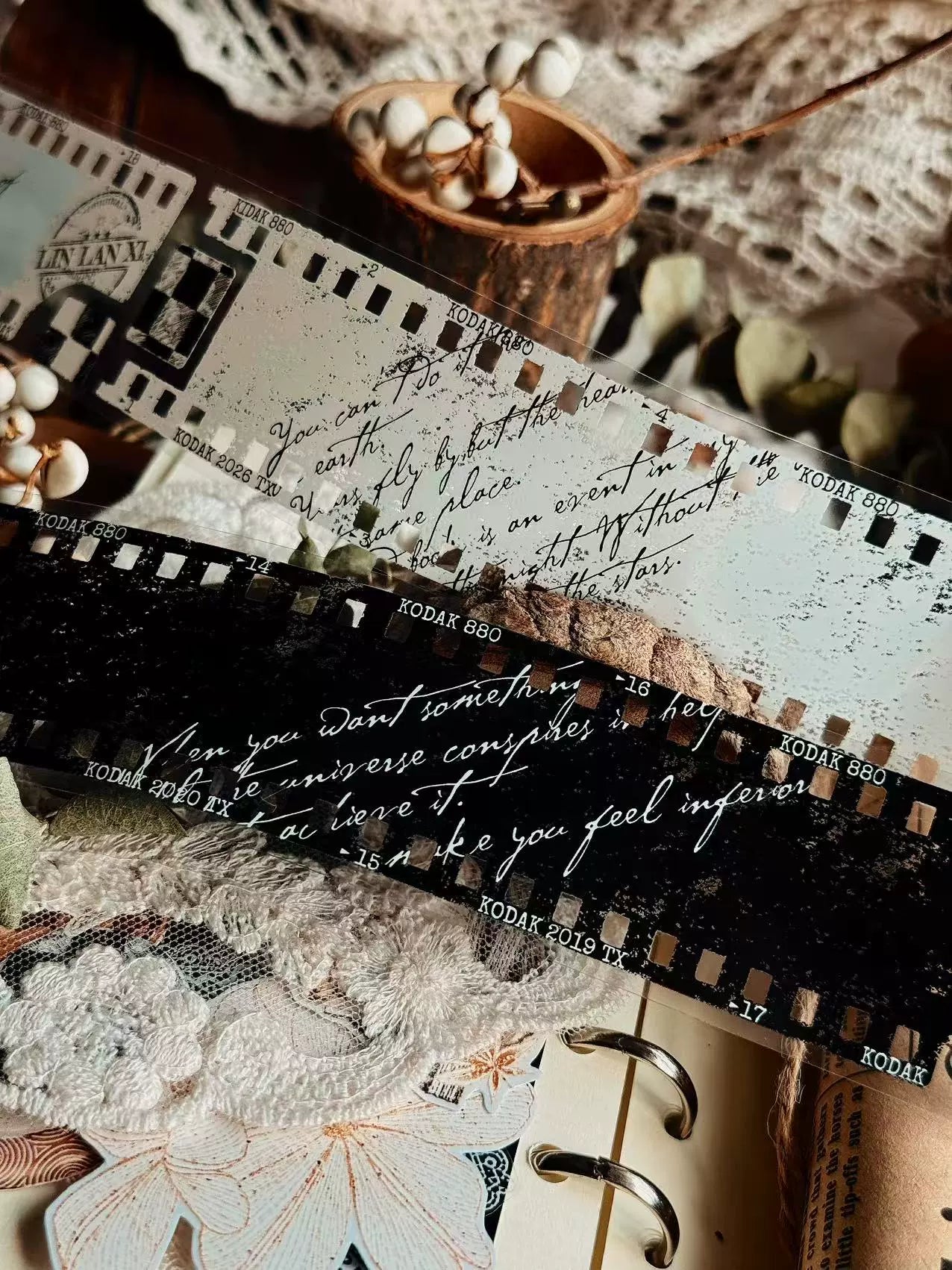 Linlanxi【Memories of Time】Original Washi/Pet Tape New Retro Life Old Film Series Decorative Tape Long Loop Full Roll