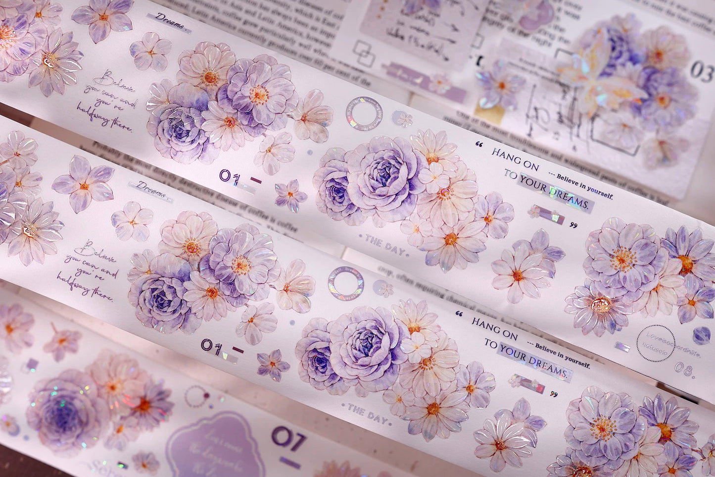 XiaoBaiJia【Shallow Smoke Blooming Flowers】Orginal Design Floral Washi Pet Tape Light Retro Landscaping Stickers