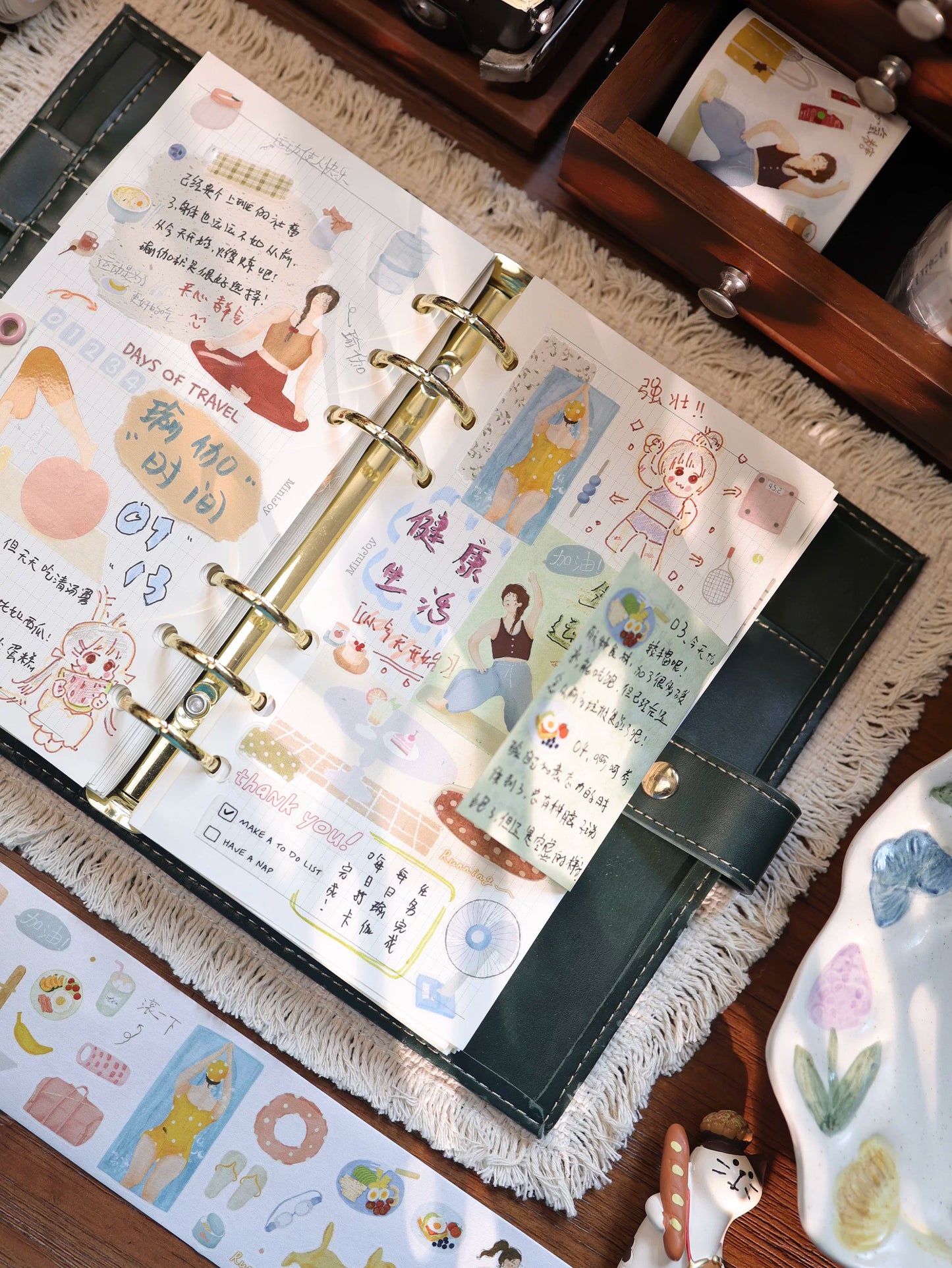 YiEr Vol8【Qi Qi Slow Movement】Salt Series Pre-cut Orginal Design Washi Tape and PET Stickers