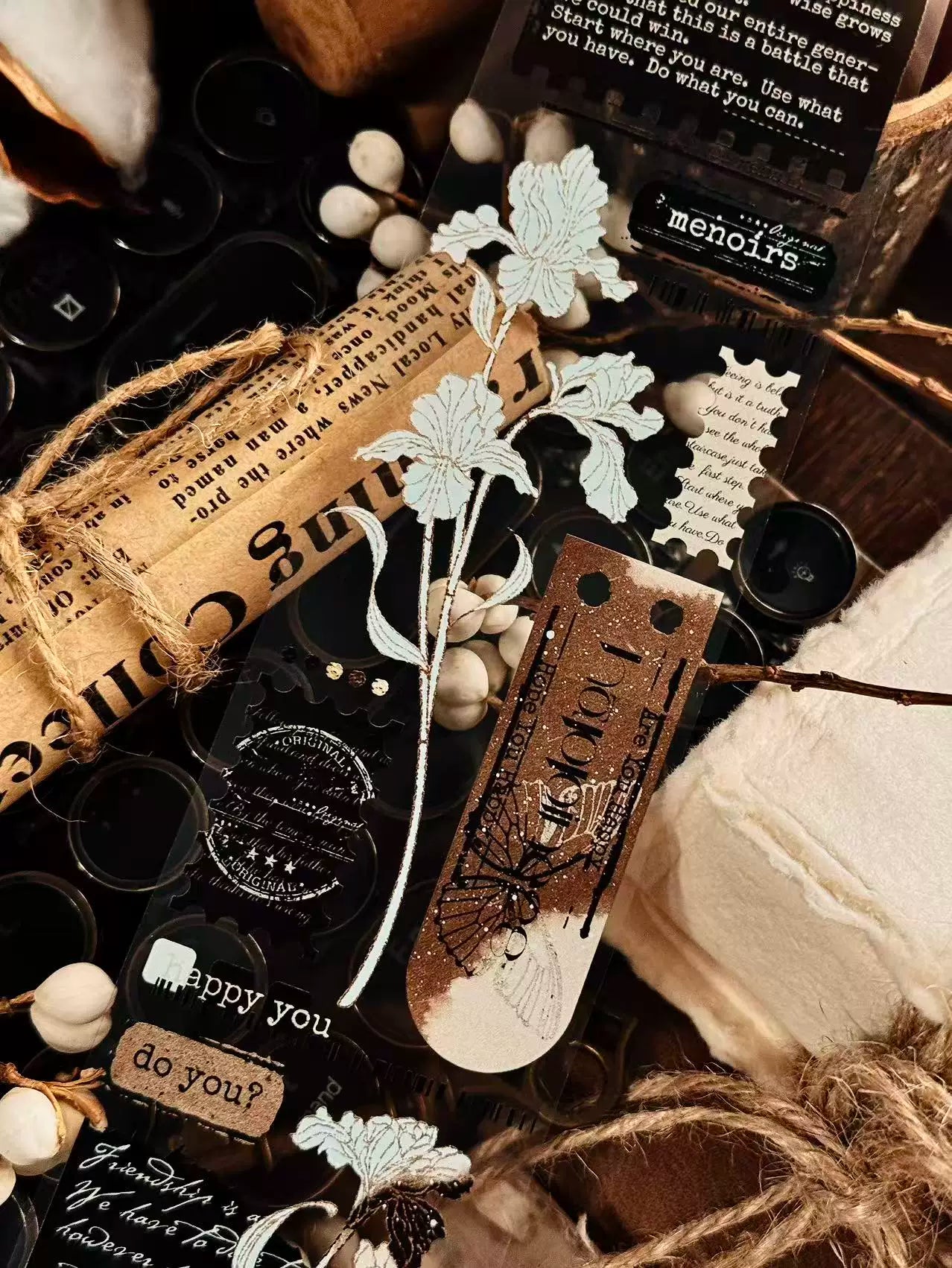 Linlanxi Vol13【Iris Flower】Original Design Retro Exquisite Light Vintage Decorative Washi Pet Tape