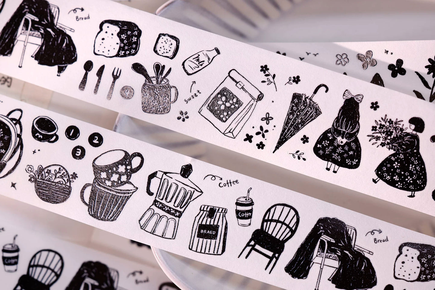 XiaoBaiJia Salt Series【Plain Color Painting】Pre-cut Orginal Design Mall Figures Embellish Washi/Pet Tape Light Retro Stickers