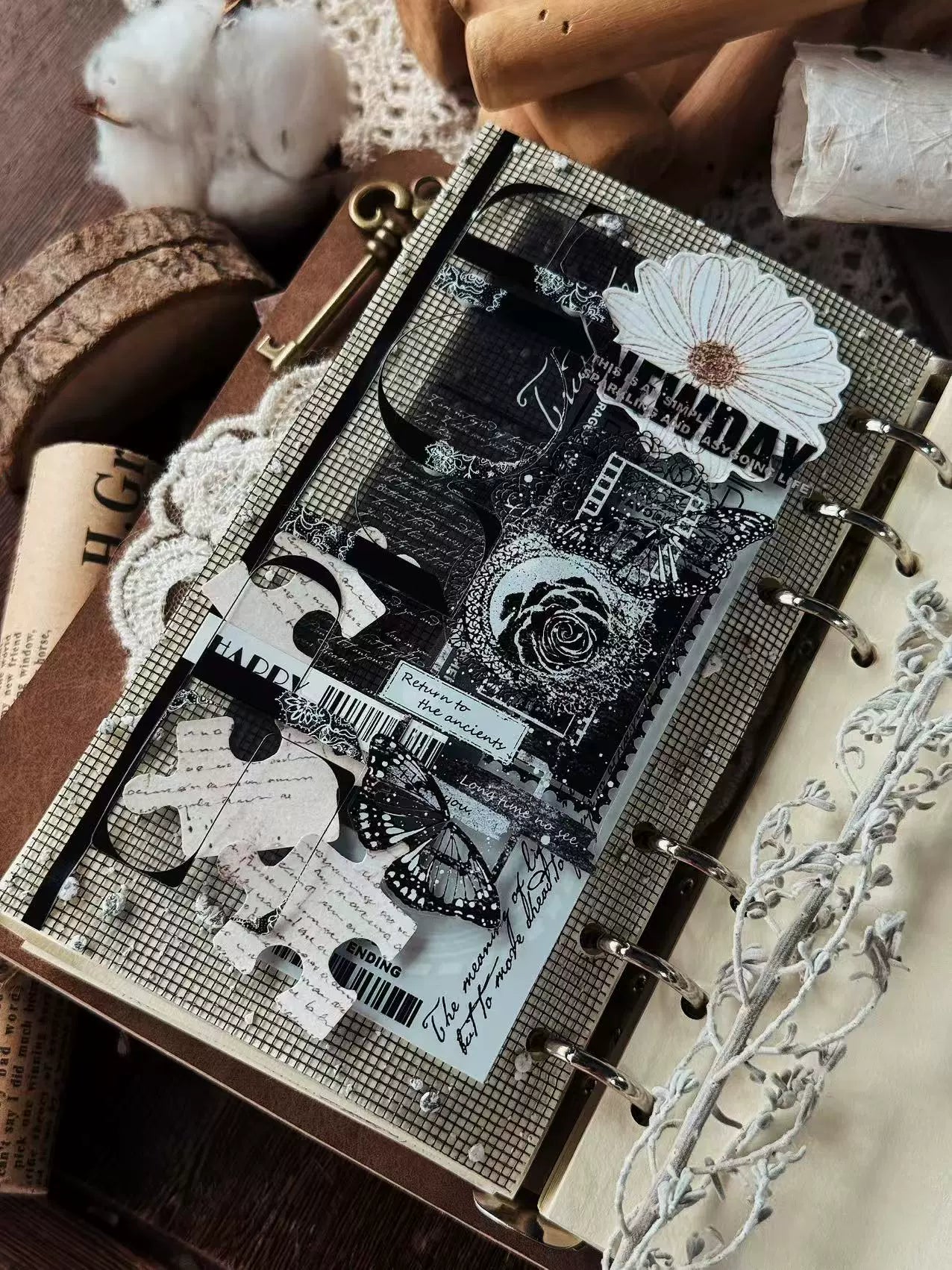 Linlanxi【Plain Semi Transparent Sticky Notes】Original Design Black and White Half Transparent Memo Washi/Pet Tape