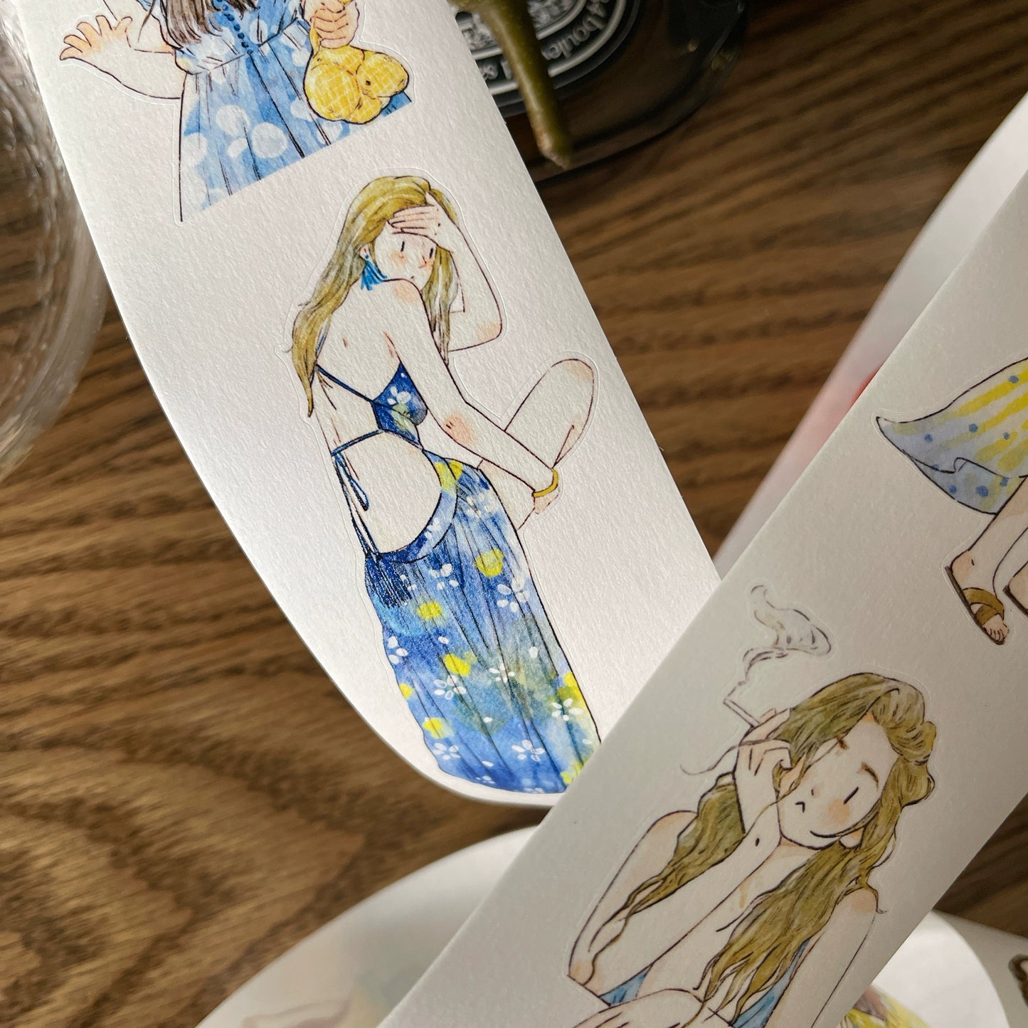 DingDing Vol10【35#Vacation】Original Design Pre-Cut Washi/PET Tape Stickers,for Scrapbook Supplies,Journaling,Junk Journal,Bullet Journal,Planner Stickers