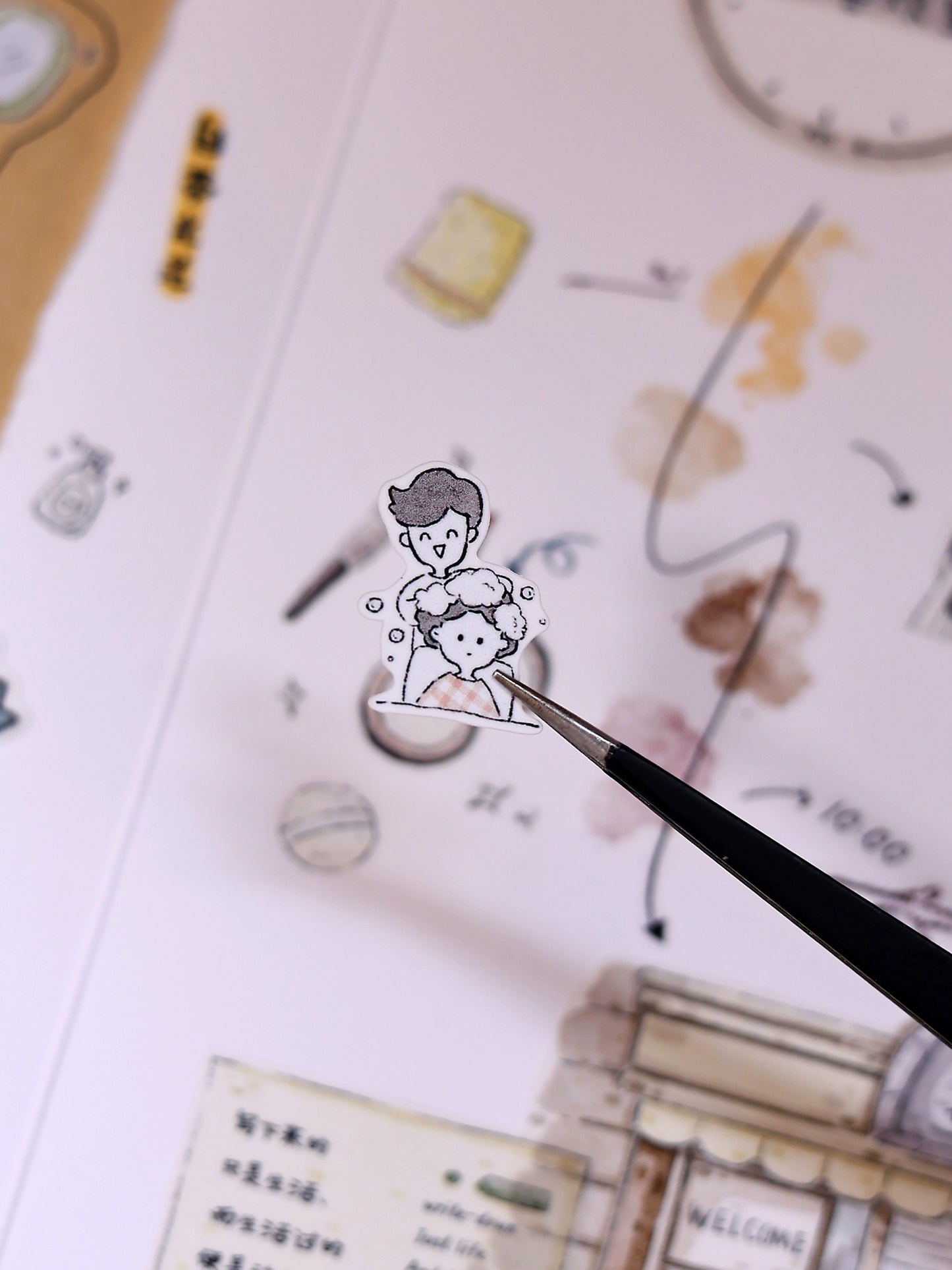 XiaoBaiJia Minimalist Style【Daily Affairs】Light Retro Orginal Design Washi Pet Tape Landscape Stickers