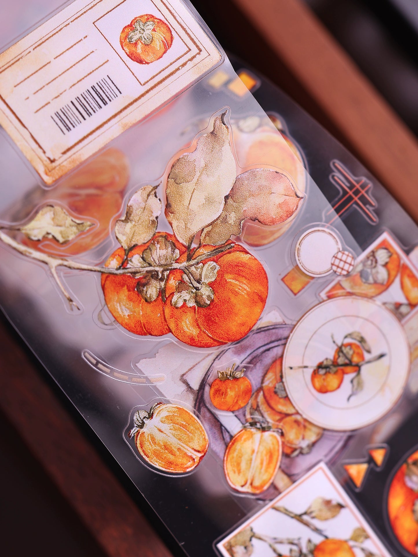 XiaoBaiJia【Winter Persimmon】Light Retro Orginal Design Washi Pet Tape Landscape Stickers