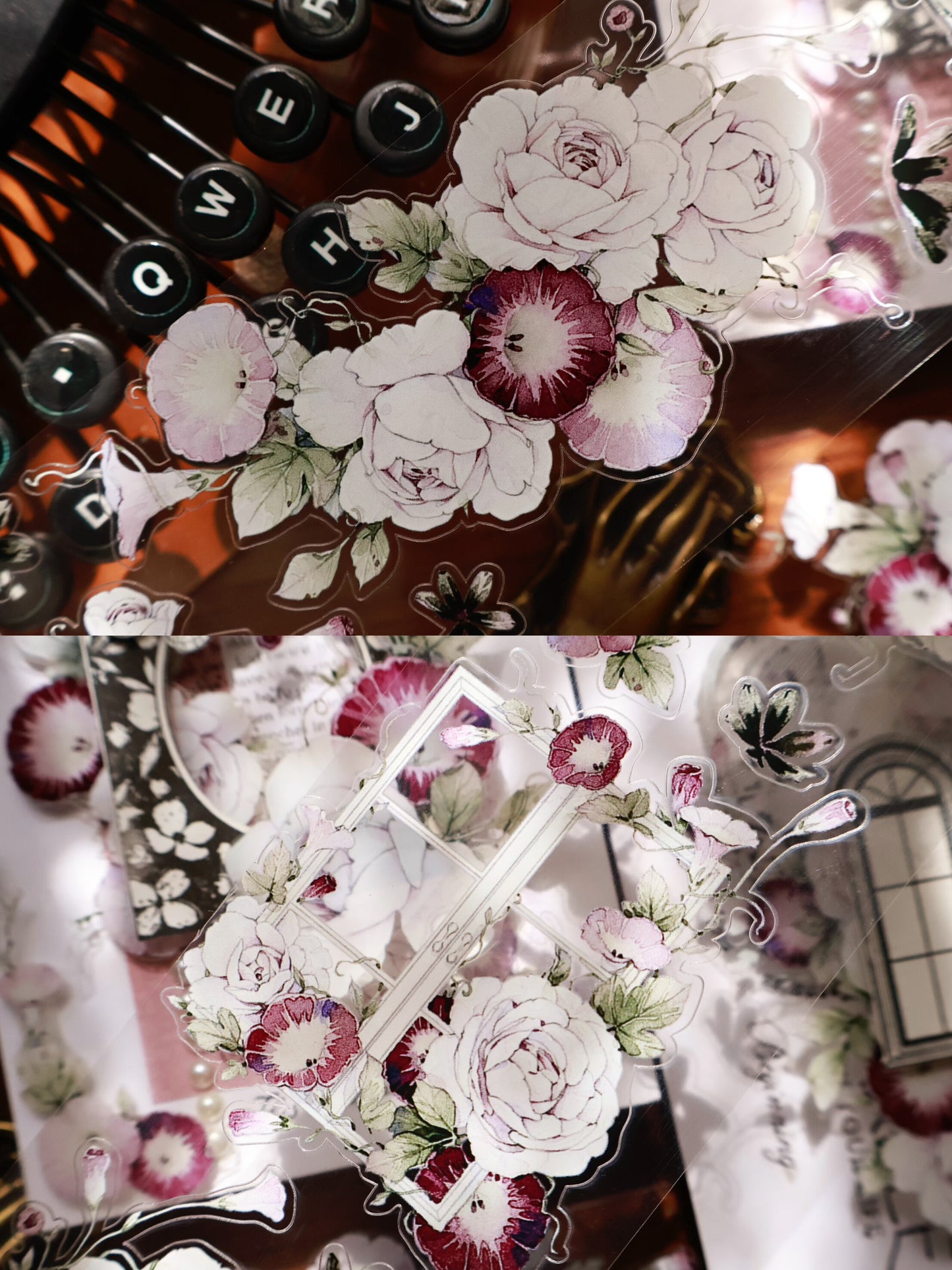 YiEr Vol15【Open Window and See Flowers】Orginal Design Pre-cut Washi/Pet Floral Tape Light Retro Landscaping Stickers